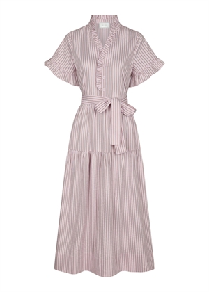 Nessie structure stripe kjole Light Pink Neo Noir 